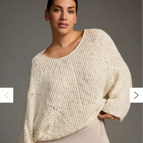 Anthropologie Cream Textured Sweater - Picture 10 of 10